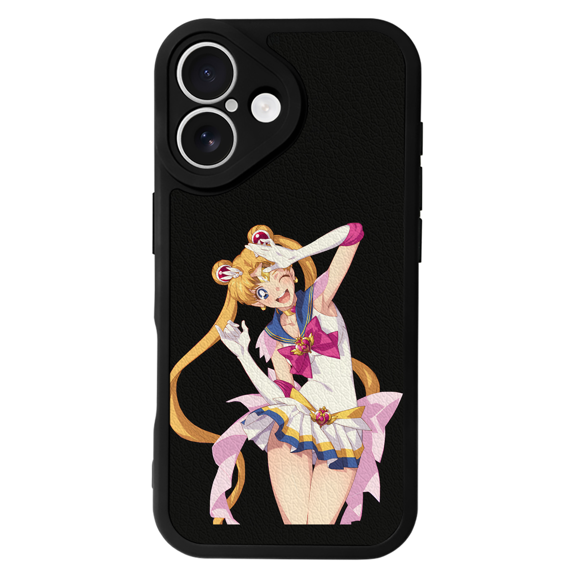 （画像用） 美少女戦士セーラームーン 月野 うさぎ つきの うさぎ Sailor Moon Tsukino Usagi 【iPhone 16シリーズ対応】シリコンスマホケース（レザー調） 材質：シリコン